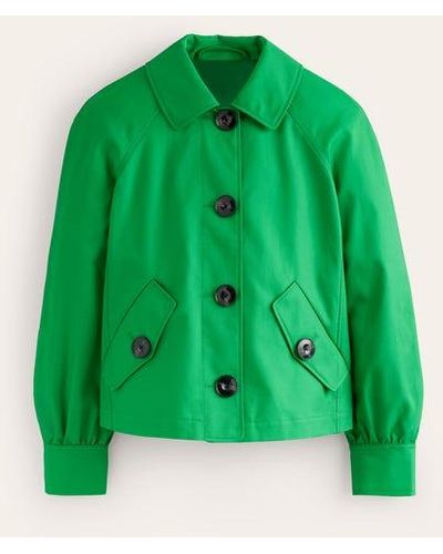 Boden Cropped Trench Jacket - Green