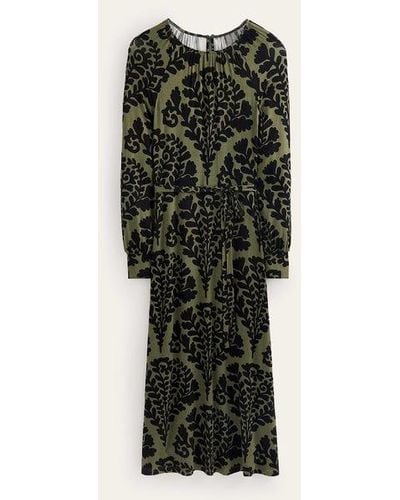 Boden Placement Print Maxi Dress Spruce, Blossomy - Black