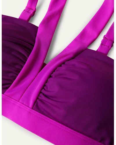 Boden Corsica V-neck Bikini Top Magic Sangria Colourblock - Purple