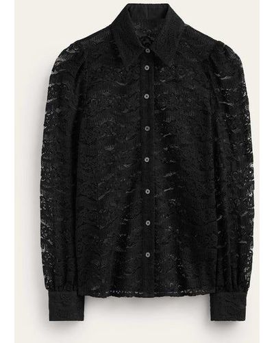 Boden Romantic Lace Shirt - Black