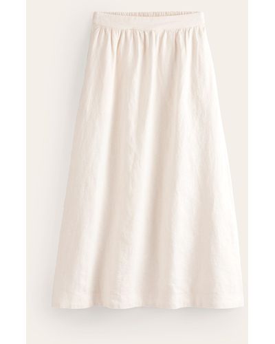 Boden Florence Linen Midi Skirt - Natural
