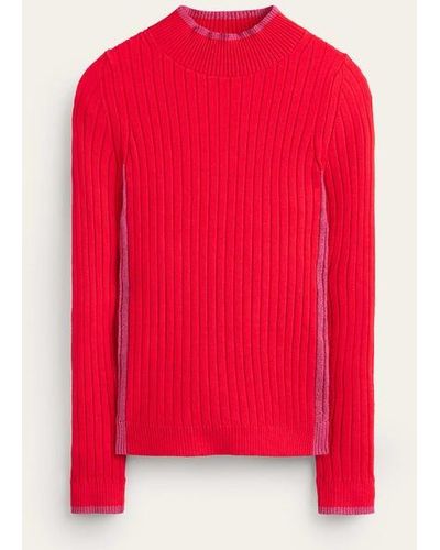 Boden Isodora Ribbed Sweater - Red