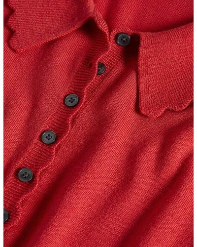 Boden Merino Scallop Collar Sweater - Red