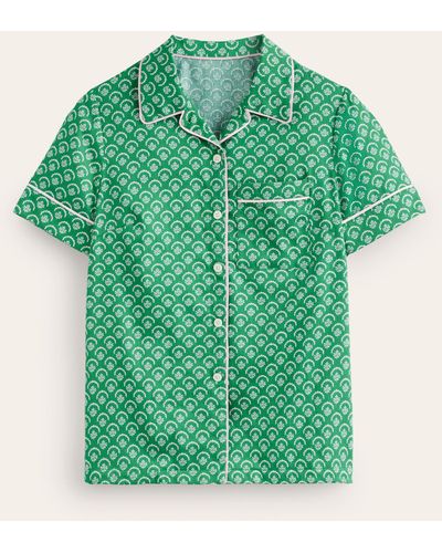 Boden Short Sleeve Pyjama Top - Green