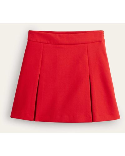 Boden Mini-jupe trapèze plissée - Rouge