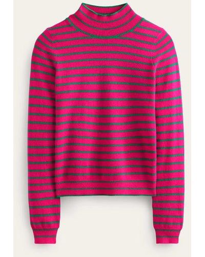 Boden Striped Cashmere Sweater - Pink
