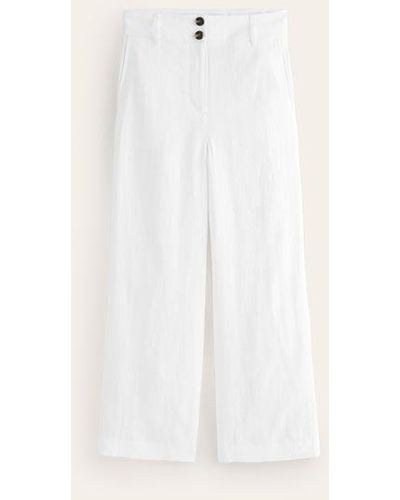 Boden Westbourne Cropped Linen Pants - White