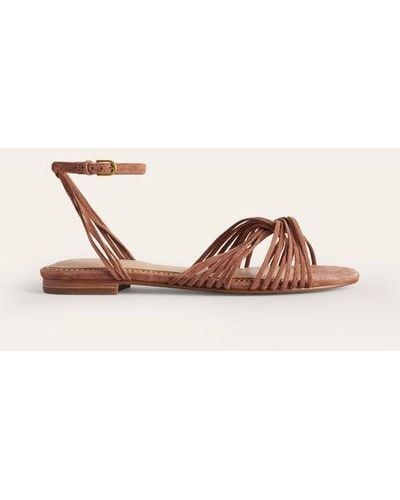 Boden Twist Front Flat Sandals - Brown