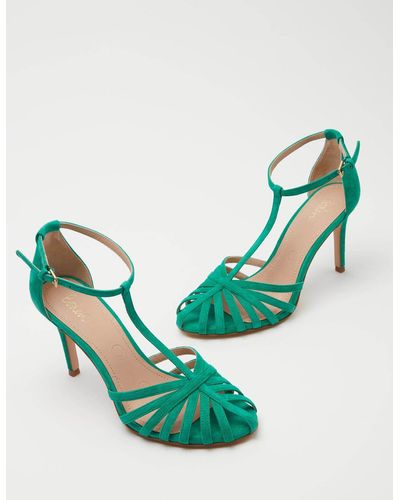 Boden Tess Cage Heel Sandals Emerald - Green