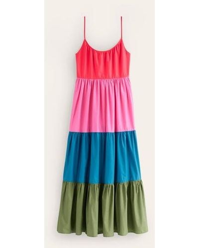 Boden Trapeze Cotton Maxi Dress - Pink