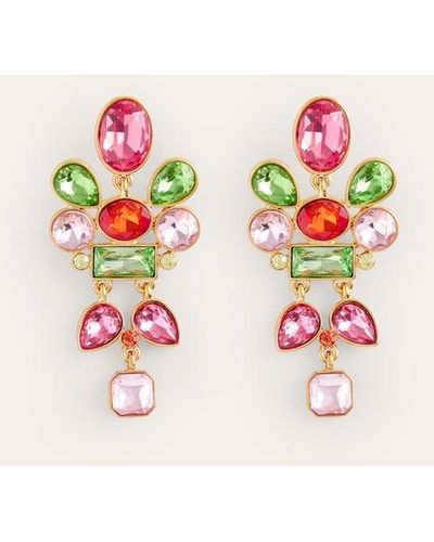 Boden Mega Cluster Jewel Earrings - Pink