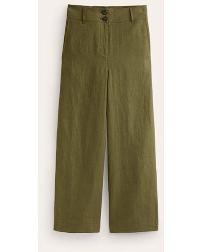 Boden Westbourne Cropped Linen Pants - Green