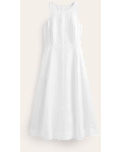 Boden Carla Linen Midi Dress - White