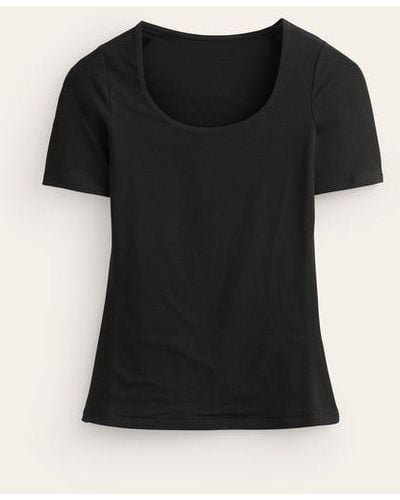 Boden Double Layer Scoop T-shirt - Black