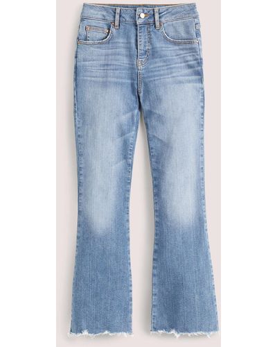 Boden Fitted Cropped Flare Jeans Light Vintage - Blue