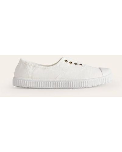 Boden Laceless Canvas Plimsoll - Natural