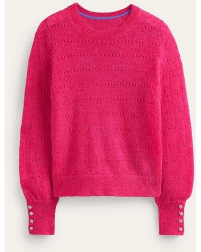 Boden Fluffy Textured Sweater - Pink