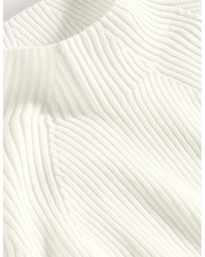 Boden Ribbed High Neck Sweater - Natural