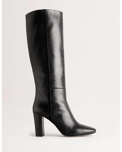 Boden Knee High Leather Boots - Black