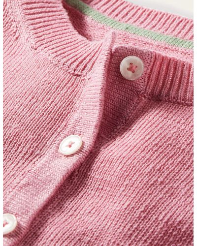 Boden Leandra Linen Henley Sweater Pink