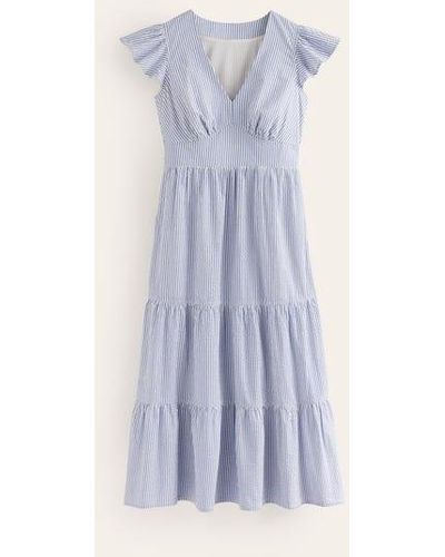 Boden May Cotton Midi Tea Dress - Blue