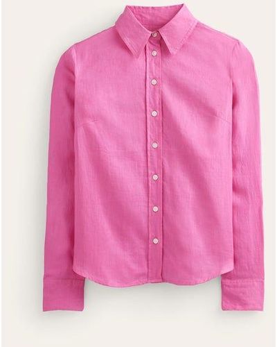 Boden Sienna Linen Shirt - Pink