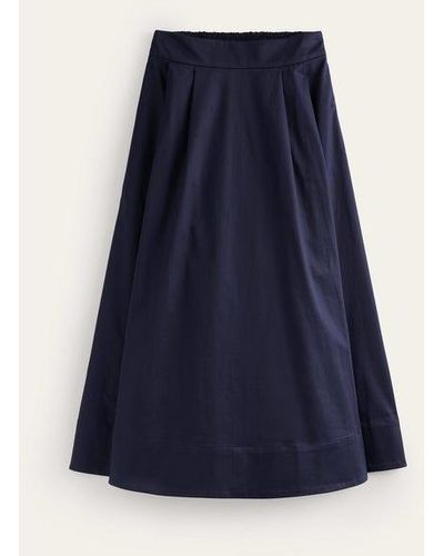 Boden Isabella Cotton Sateen Skirt - Blue