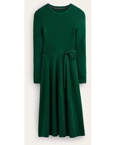Boden Lola Knitted Midi Dress - Green