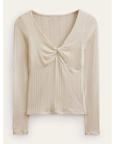 Boden Tie Front Top - Natural