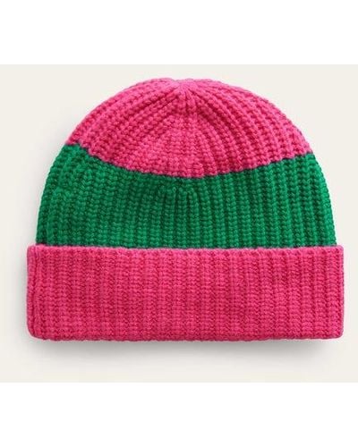 Boden Color Block Beanie Hat - Pink