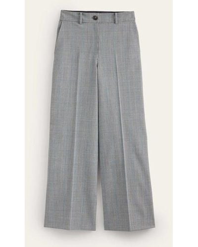 Boden Westbourne Wool-twill Pants Ivory, Charcoal And Blue Pow - Gray