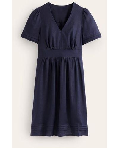 Boden Eve Linen Short Dress - Blue