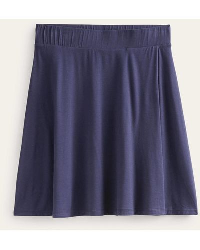 Boden Mini-jupe portefeuille en jersey - Bleu