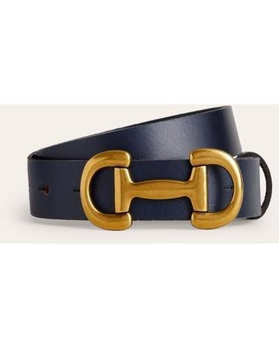 Boden Iris Snaffle-trim Leather Belt - Blue