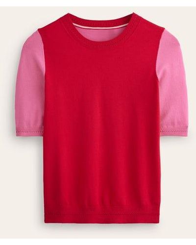 Boden Catriona Cotton Crew T-shirt - Red