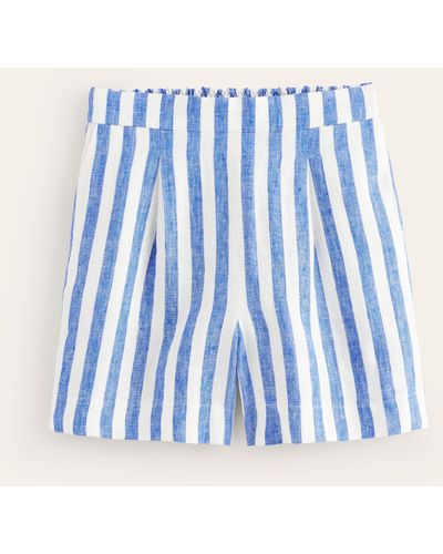 Boden Hampstead Linen Shorts - Blue