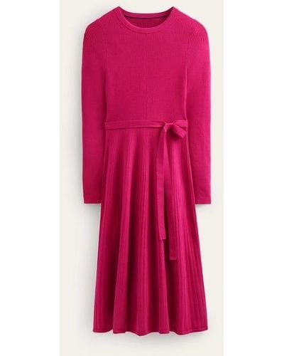 Boden Lola Knitted Midi Dress - Pink