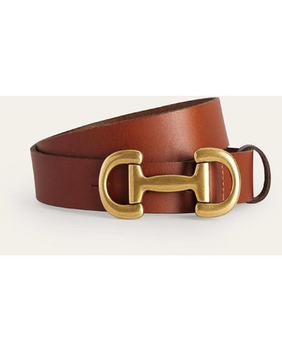 Boden Iris Snaffle-trim Leather Belt - Brown