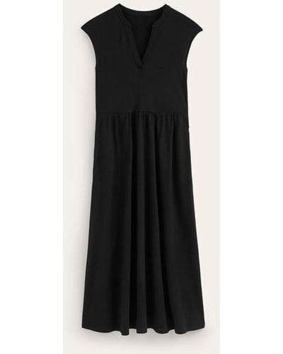 Boden Chloe Notch Jersey Midi Dress - Black
