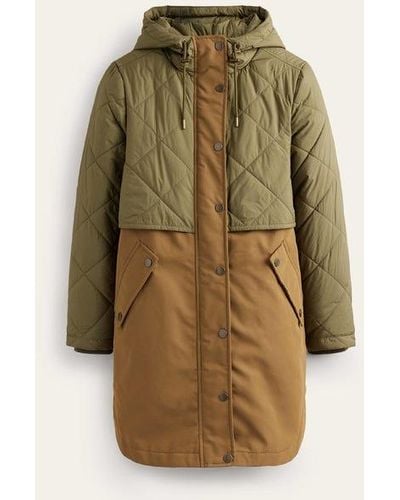 Boden Quilted Parka - Green