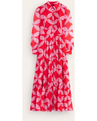 Boden Maxi-hemdblusenkleid für besondere anlässe - Rot