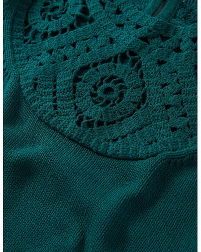 Boden Crochet Detail Knitted T-shirt Chesapeake Bay - Green