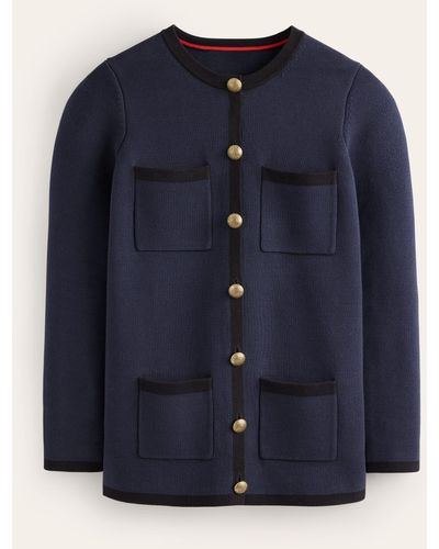 Boden Holly Longline Knitted Jacket - Blue