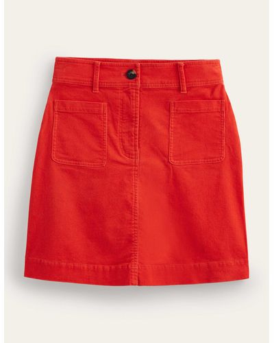 Boden Mini-jupe estella en velours côtelé - Rouge
