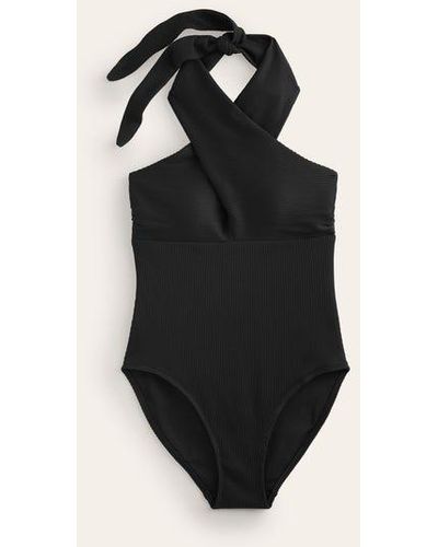 Boden Cross Front Halter Swimsuit - Black