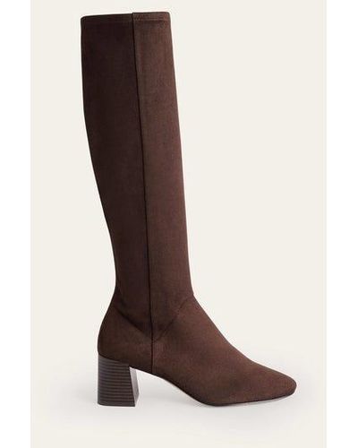 Boden Heeled Stretch Knee High Boots - Brown