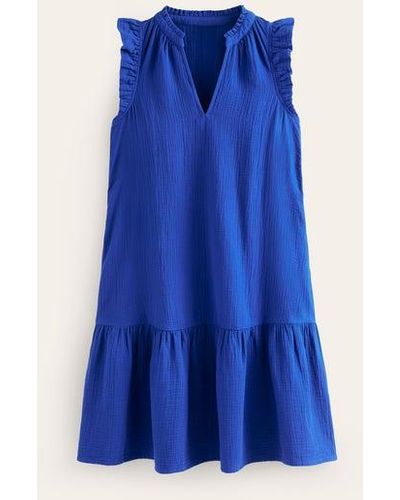Boden Daisy Double Cloth Short Dress - Blue