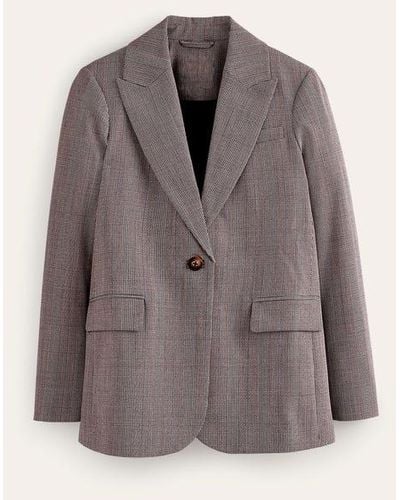 Boden The Bloomsbury Wool Blazer Ivory, Charcoal And Blue Pow - Gray