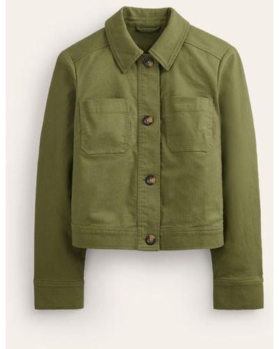 Boden Casual Crop Jacket - Green