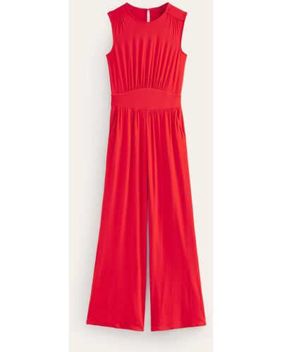 Boden Thea Jersey Jumpsuit - Red